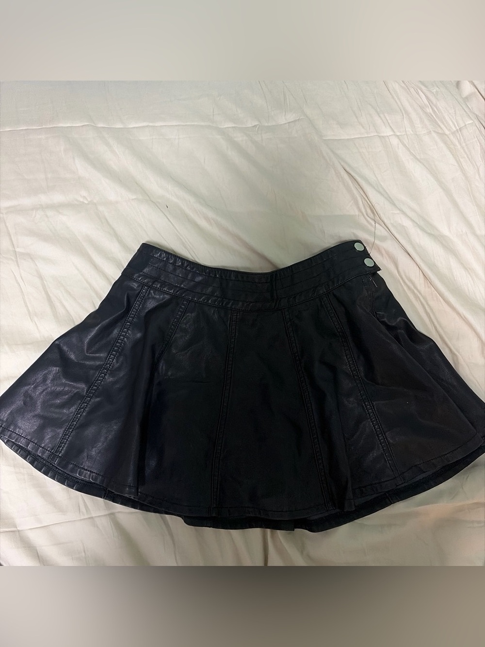 Windsor Black Faux Leather Circle Skirt